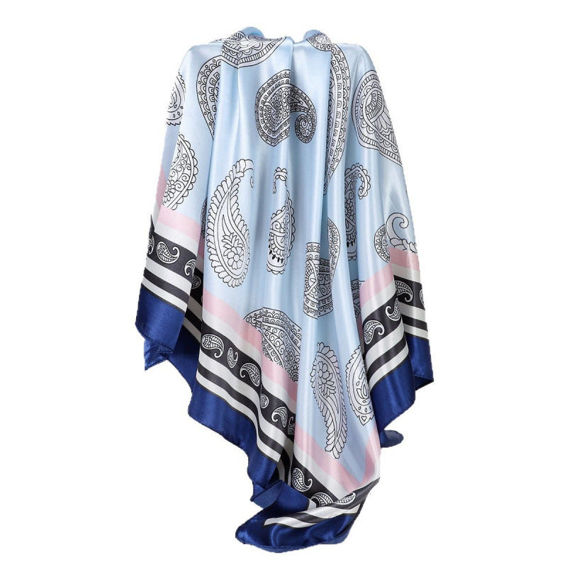 Simple All-Matching 90cm Square Scarf Headscarf Paisley Silk Scarf Women's Shawl