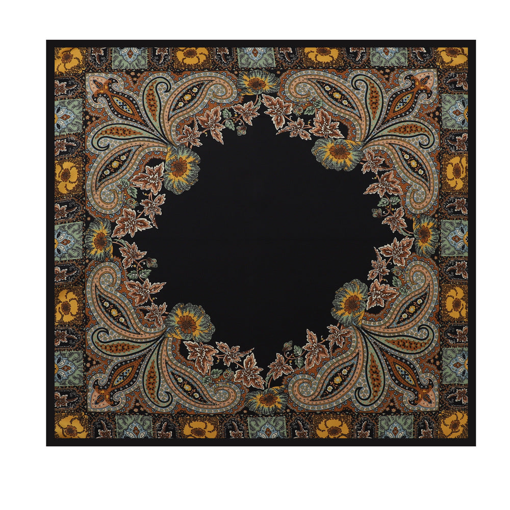 Cashew Print Silk Scarf for Women, European and American Trendy Versatile Shawl, 90cm Square Scarf