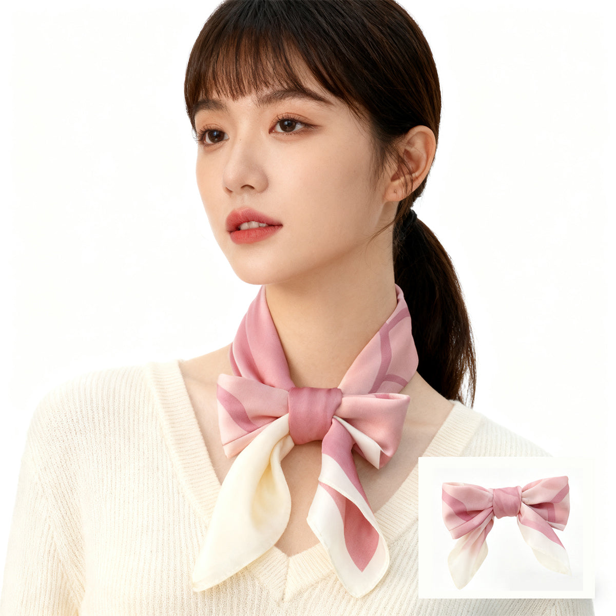 Pink Silk Scarf