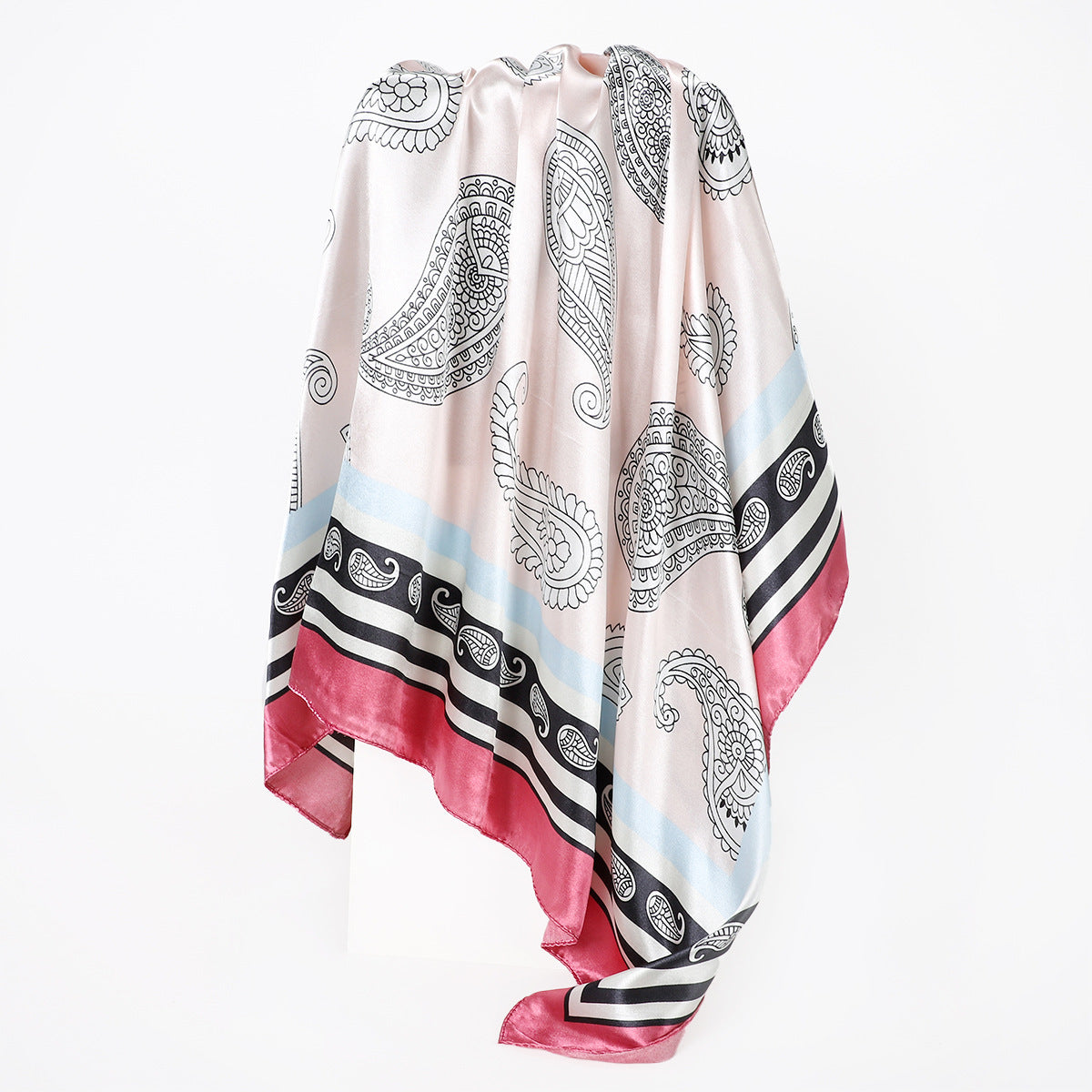 Simple All-Matching 90cm Square Scarf Headscarf Paisley Silk Scarf Women's Shawl