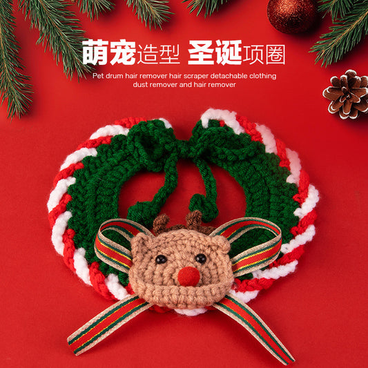 Christmas Pet Collar New Year Knitted Cat Scarf Decoration Bib Pet Supplies Dog Bib