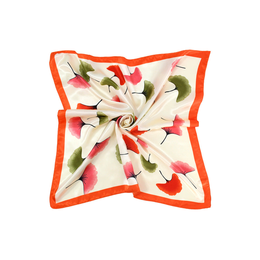 Flower Silk Scarf 50x50 Square Silk Scarf