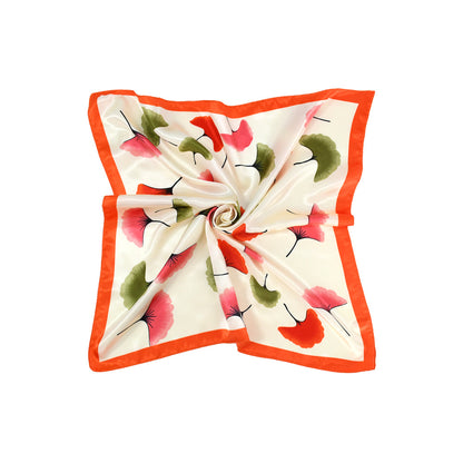 Flower Silk Scarf 50x50 Square Silk Scarf