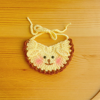 25 Spring Pet Knitted Scarf Cat Flower Woven Collar Dog Yarn Drool Towel Cute Orange Decoration