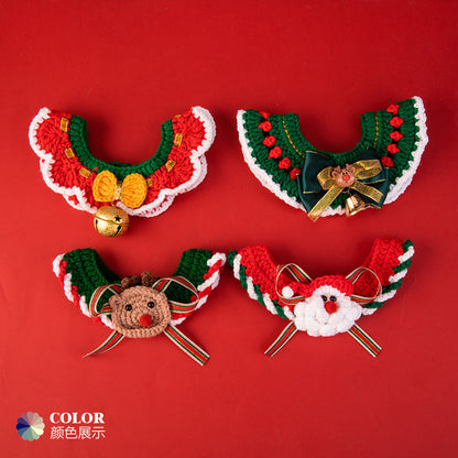 Christmas Pet Collar New Year Knitted Cat Scarf Decoration Bib Pet Supplies Dog Bib