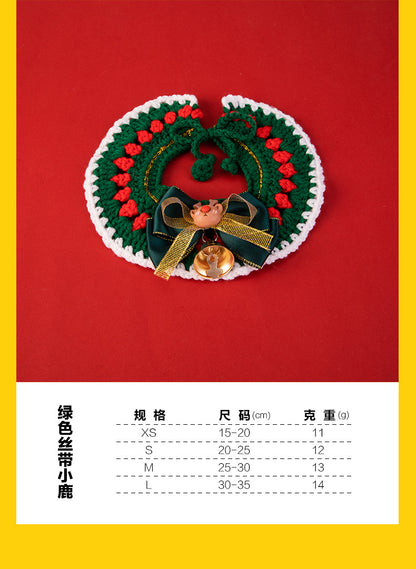 Christmas Pet Collar New Year Knitted Cat Scarf Decoration Bib Pet Supplies Dog Bib