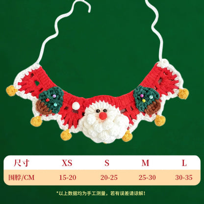 Christmas Pet Collar New Year Knitted Cat Scarf Decoration Bib Pet Supplies Dog Bib