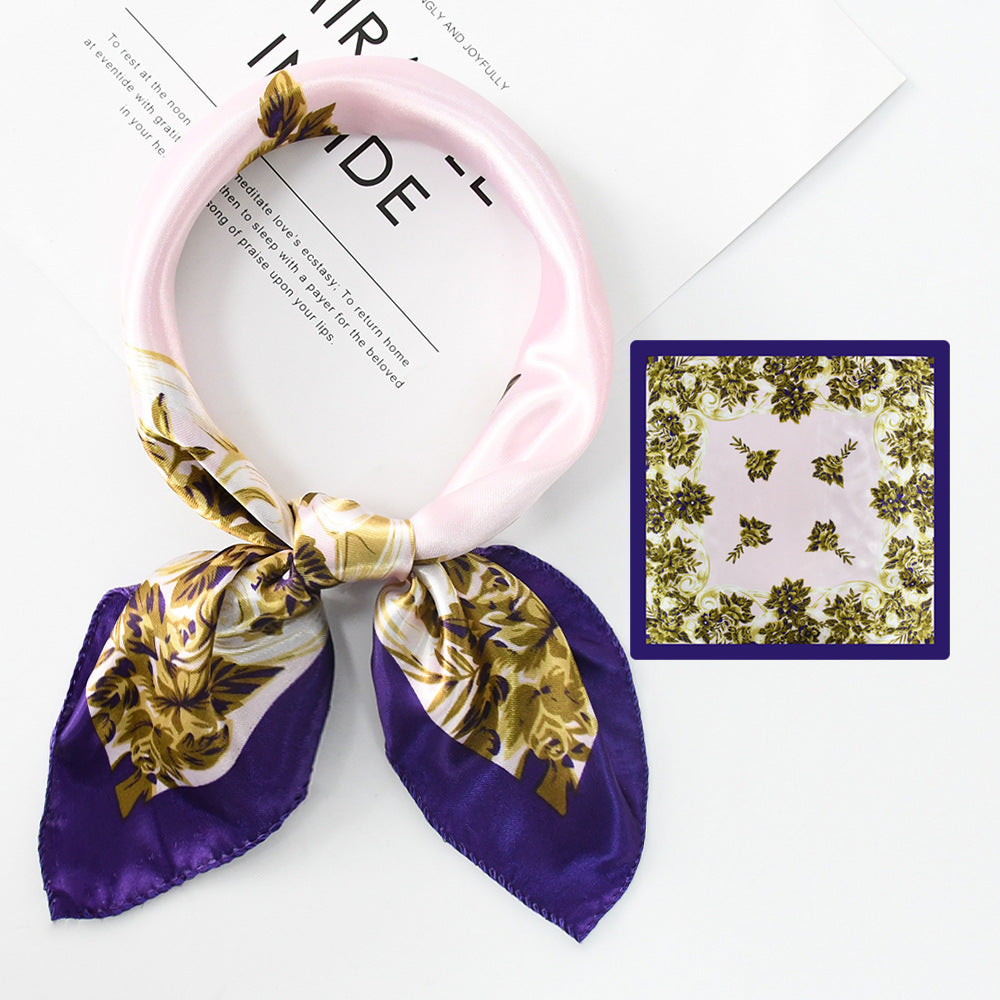 Flower Silk Scarf 50x50 Square Silk Scarf