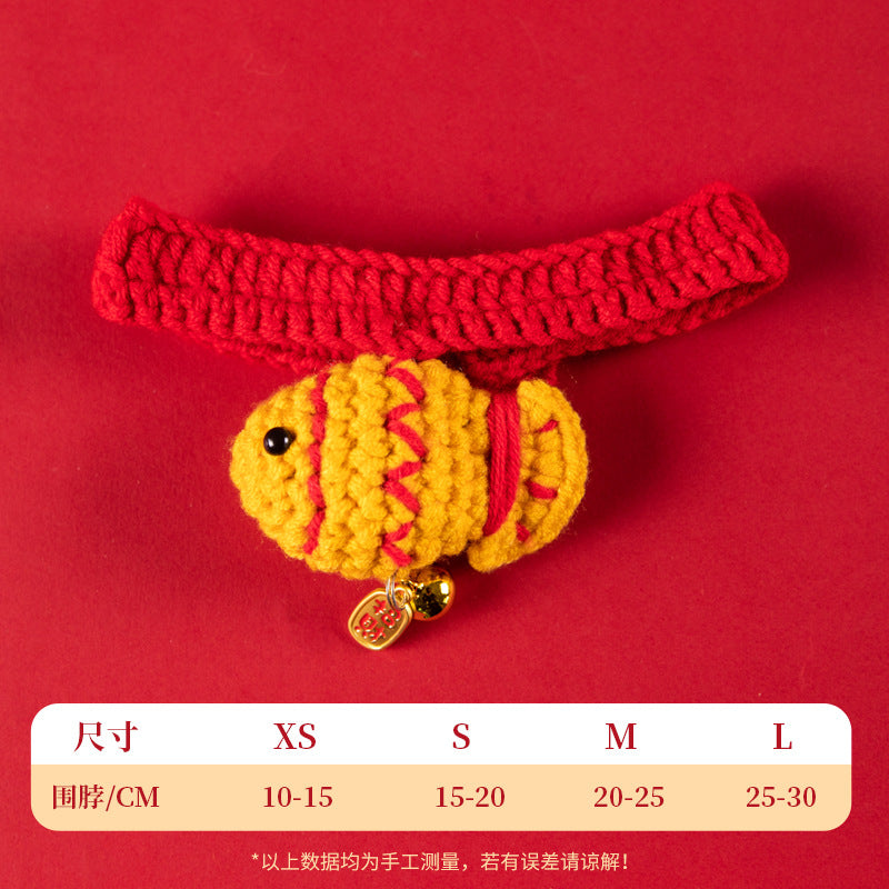 Christmas Pet Collar New Year Knitted Cat Scarf Decoration Bib Pet Supplies Dog Bib
