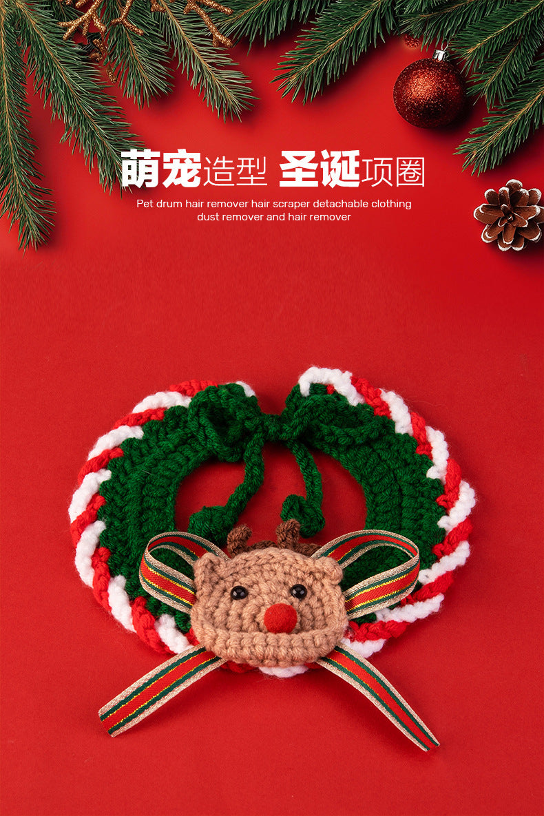 Christmas Pet Collar New Year Knitted Cat Scarf Decoration Bib Pet Supplies Dog Bib