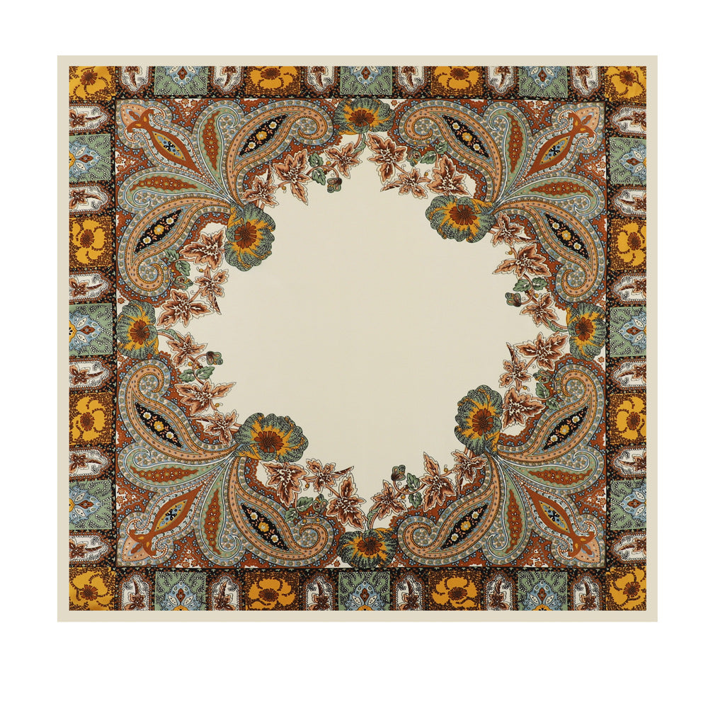 Cashew Print Silk Scarf for Women, European and American Trendy Versatile Shawl, 90cm Square Scarf
