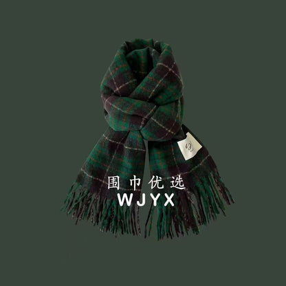 New Christmas Scarf for Women, Versatile, Brightening, Imitation Cashmere Reindeer Scarf, New Year Red Scarf