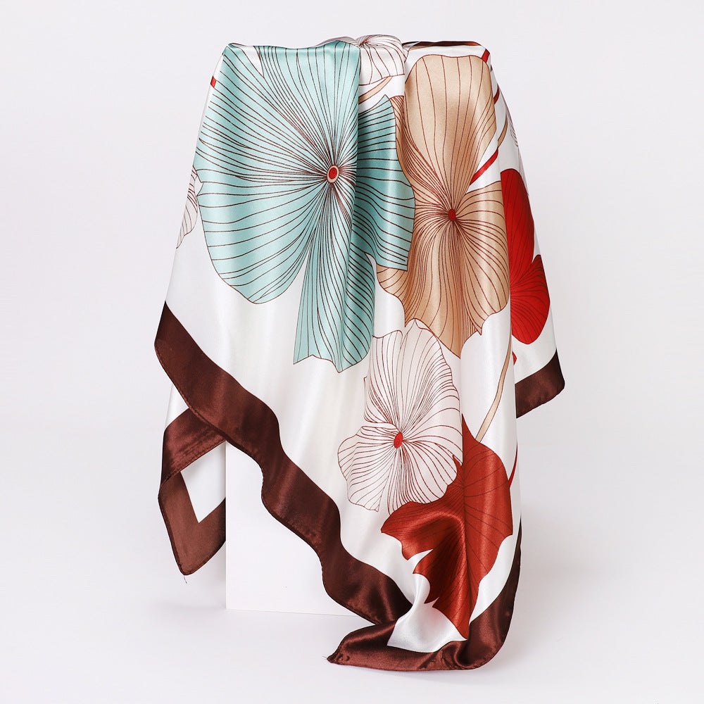 Cashew Print Silk Scarf for Women, European and American Trendy Versatile Shawl, 90cm Square Scarf