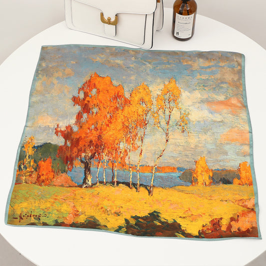[100% Mulberry Silk] Silk Scarf for Women Autumn Scarf Neck Warmer Versatile Hairband Fashion Small Square Scarf
