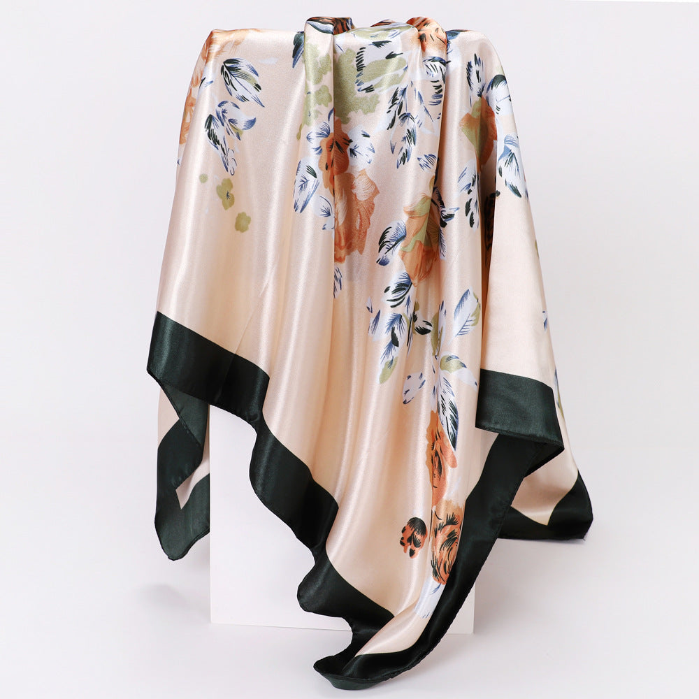 Cashew Print Silk Scarf for Women, European and American Trendy Versatile Shawl, 90cm Square Scarf