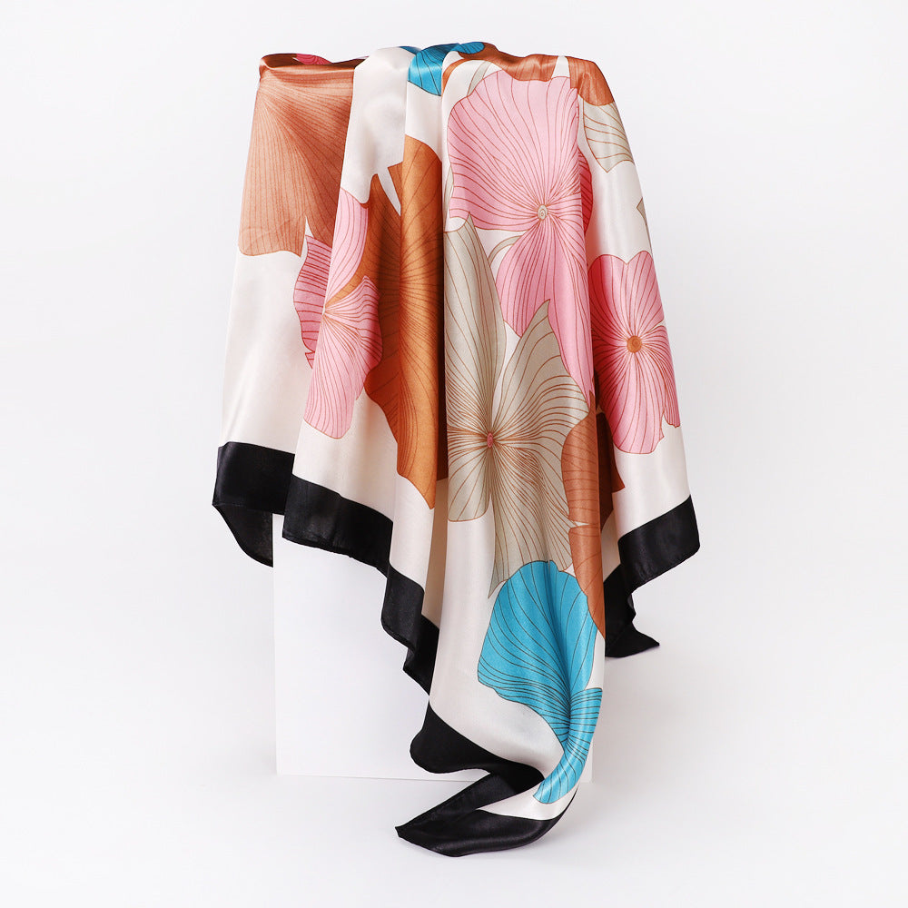 Cashew Print Silk Scarf for Women, European and American Trendy Versatile Shawl, 90cm Square Scarf
