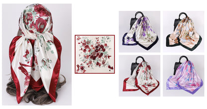 Cashew Print Silk Scarf for Women, European and American Trendy Versatile Shawl, 90cm Square Scarf