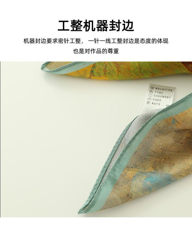[100% Mulberry Silk] Silk Scarf for Women Autumn Scarf Neck Warmer Versatile Hairband Fashion Small Square Scarf