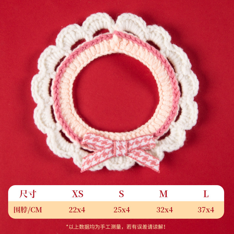 Christmas Pet Collar New Year Knitted Cat Scarf Decoration Bib Pet Supplies Dog Bib