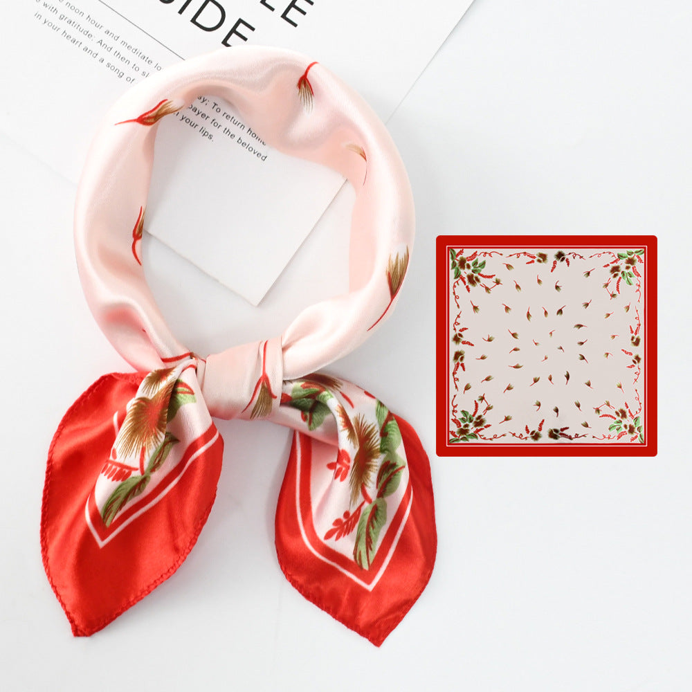 Flower Silk Scarf 50x50 Square Silk Scarf