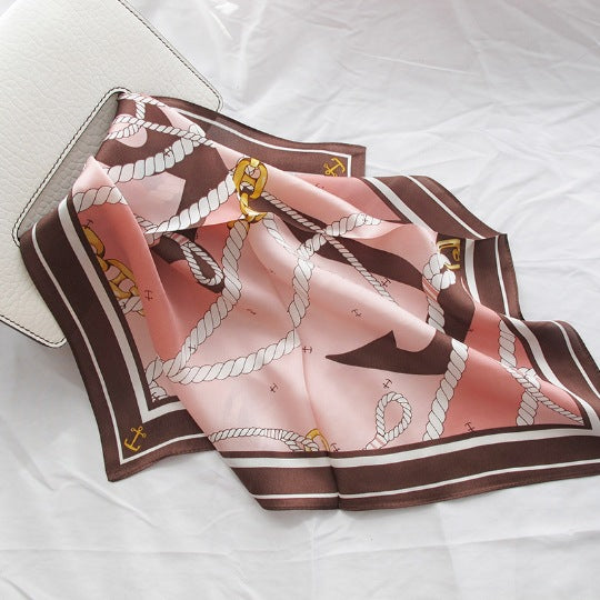 [100% Mulberry Silk] Silk Scarf for Women Autumn Scarf Neck Warmer Versatile Hairband Fashion Small Square Scarf