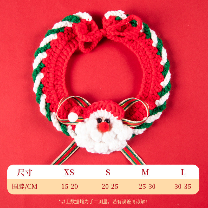Christmas Pet Collar New Year Knitted Cat Scarf Decoration Bib Pet Supplies Dog Bib