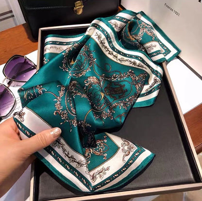 [100% Mulberry Silk] Silk Scarf for Women Autumn Scarf Neck Warmer Versatile Hairband Fashion Small Square Scarf