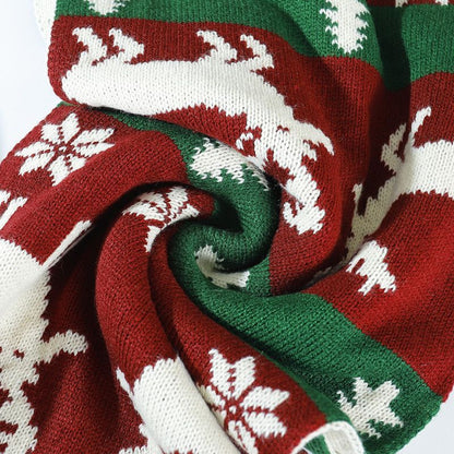 New Christmas Scarf for Women, Versatile, Brightening, Imitation Cashmere Reindeer Scarf, New Year Red Scarf