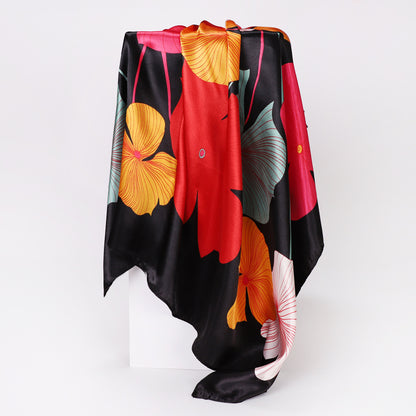 Cashew Print Silk Scarf for Women, European and American Trendy Versatile Shawl, 90cm Square Scarf
