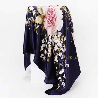 Cashew Print Silk Scarf for Women, European and American Trendy Versatile Shawl, 90cm Square Scarf