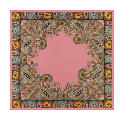 Cashew Print Silk Scarf for Women, European and American Trendy Versatile Shawl, 90cm Square Scarf