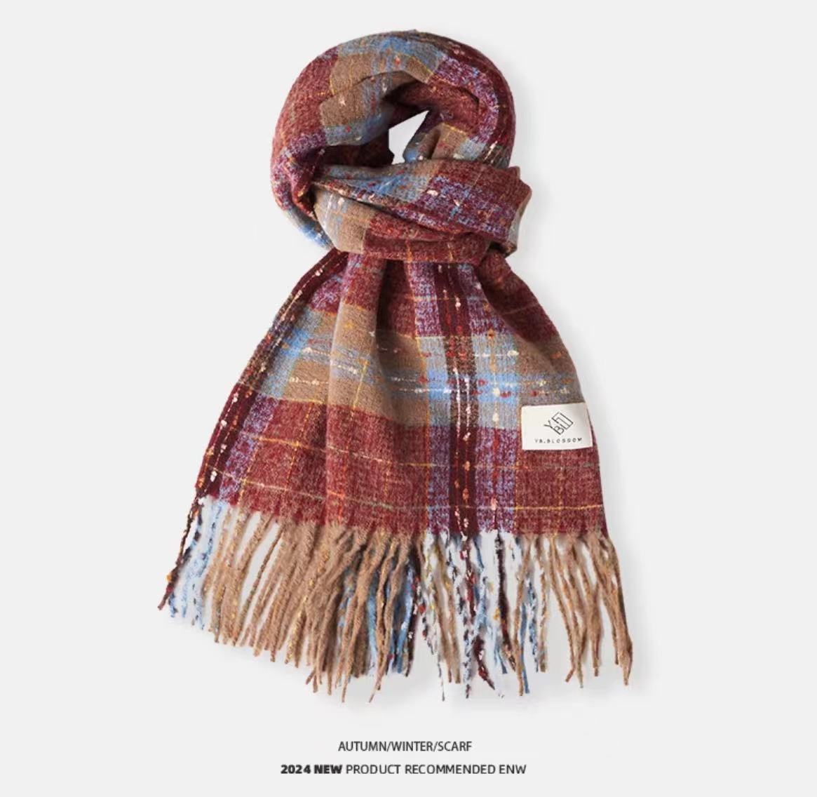 New Christmas Scarf for Women, Versatile, Brightening, Imitation Cashmere Reindeer Scarf, New Year Red Scarf