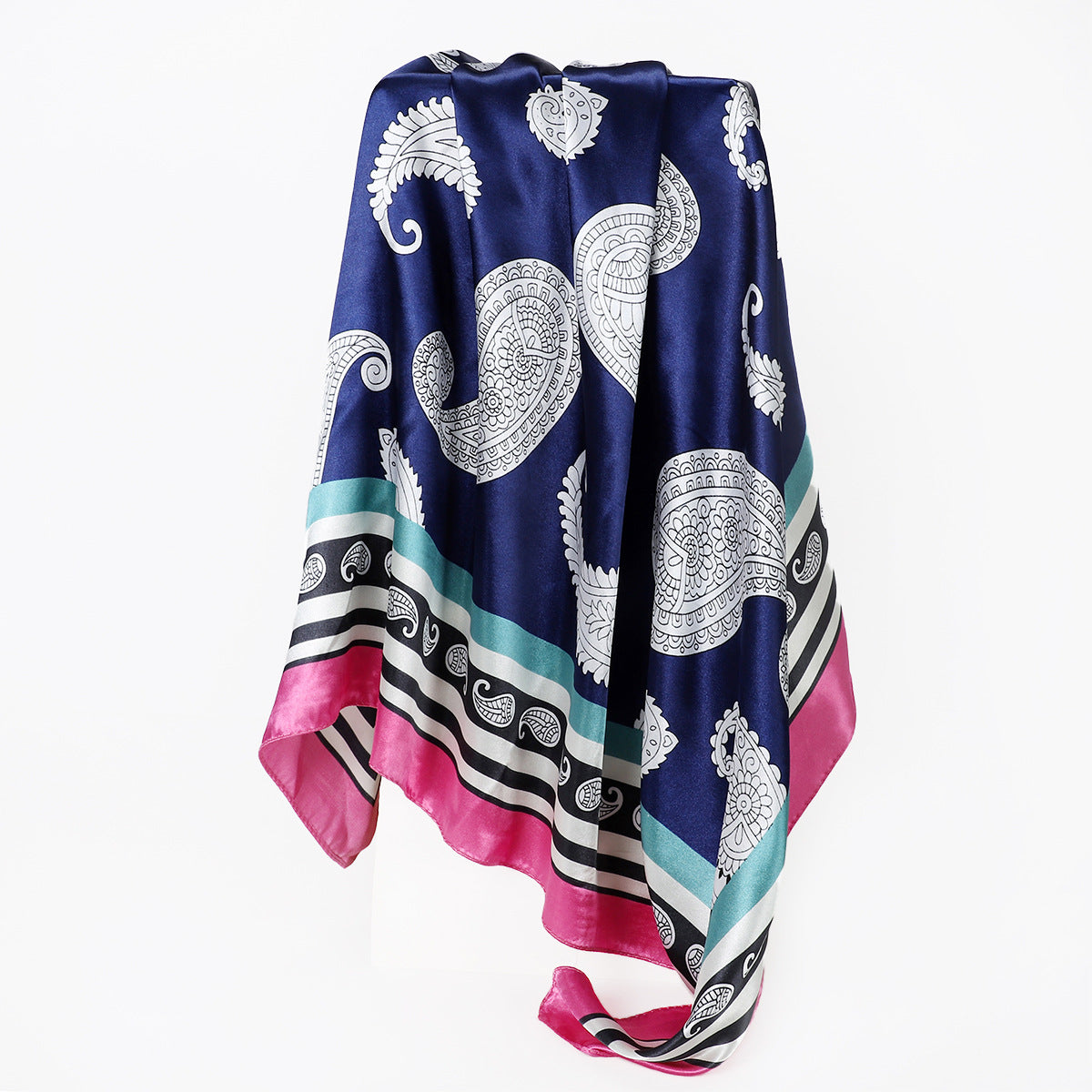 Simple All-Matching 90cm Square Scarf Headscarf Paisley Silk Scarf Women's Shawl