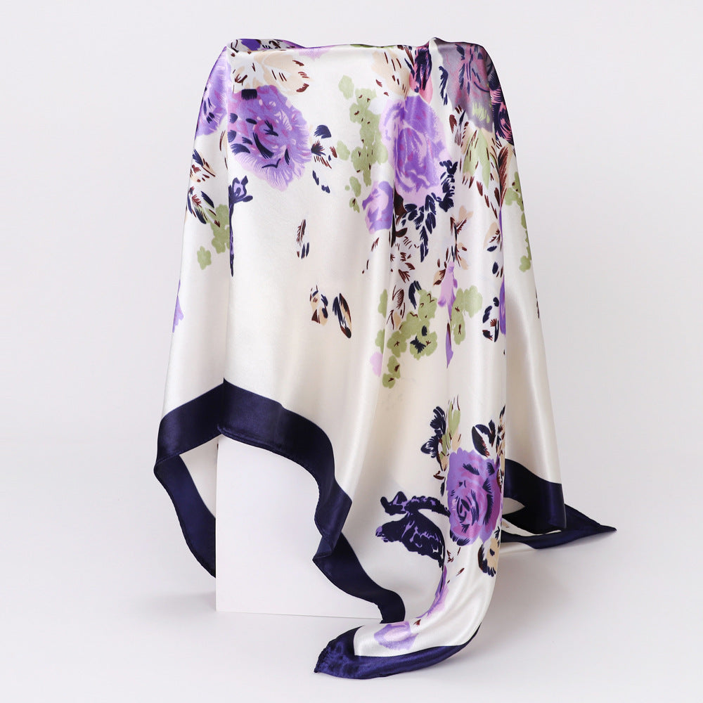 Cashew Print Silk Scarf for Women, European and American Trendy Versatile Shawl, 90cm Square Scarf