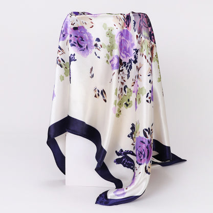 Cashew Print Silk Scarf for Women, European and American Trendy Versatile Shawl, 90cm Square Scarf