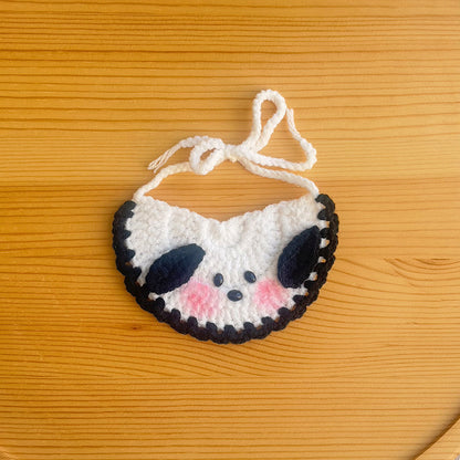 25 Spring Pet Knitted Scarf Cat Flower Woven Collar Dog Yarn Drool Towel Cute Orange Decoration