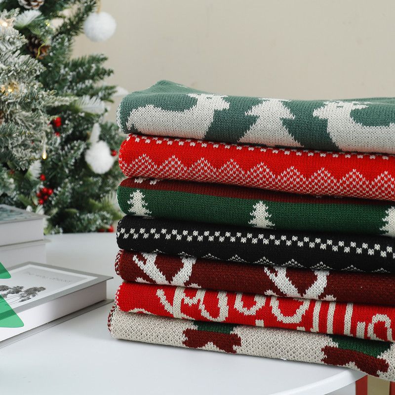 New Christmas Scarf for Women, Versatile, Brightening, Imitation Cashmere Reindeer Scarf, New Year Red Scarf