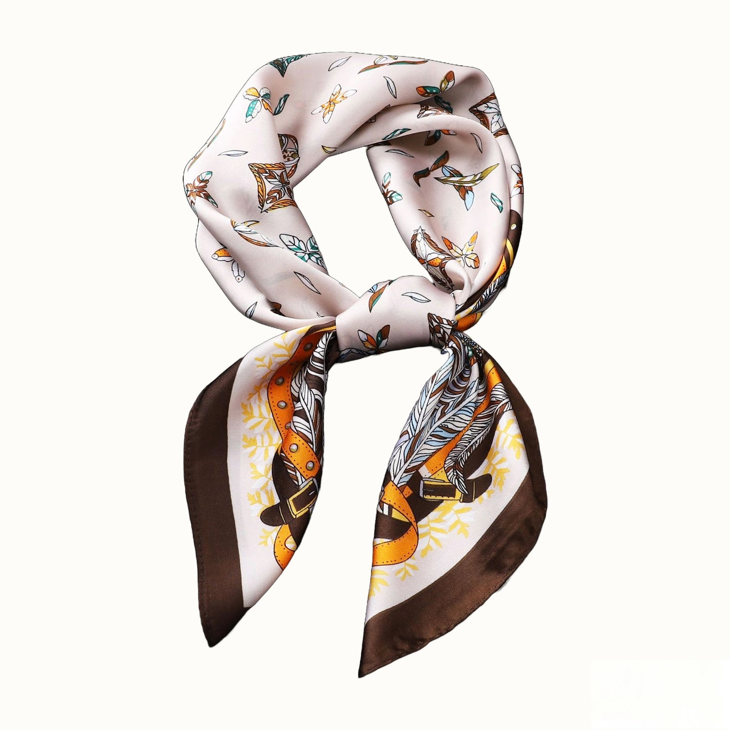 fashion silk scarf four-leaf clover for woman