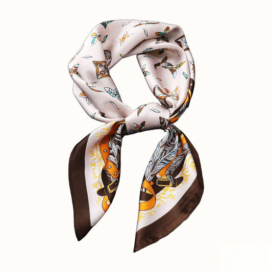 fashion silk scarf four-leaf clover for woman