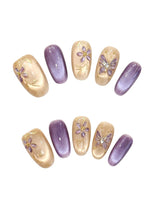 purple stick on nails