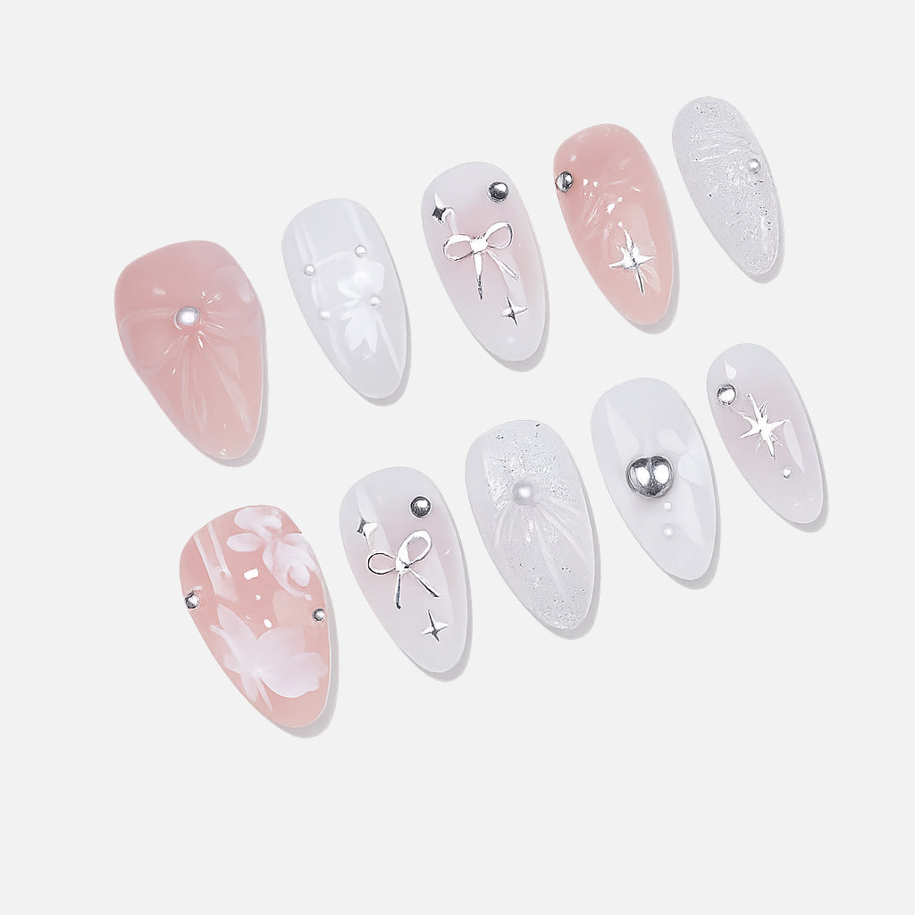 Crystal Mist Floral – Short Almond