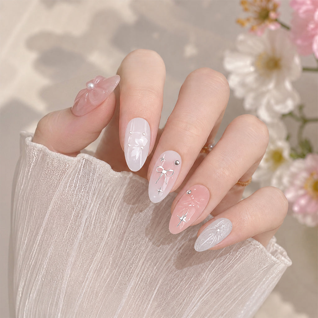 Crystal Mist Floral – Short Almond