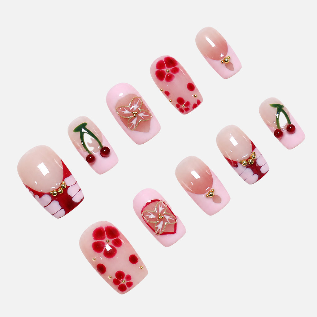 Cherry Bow Sweet Short Square - Product
