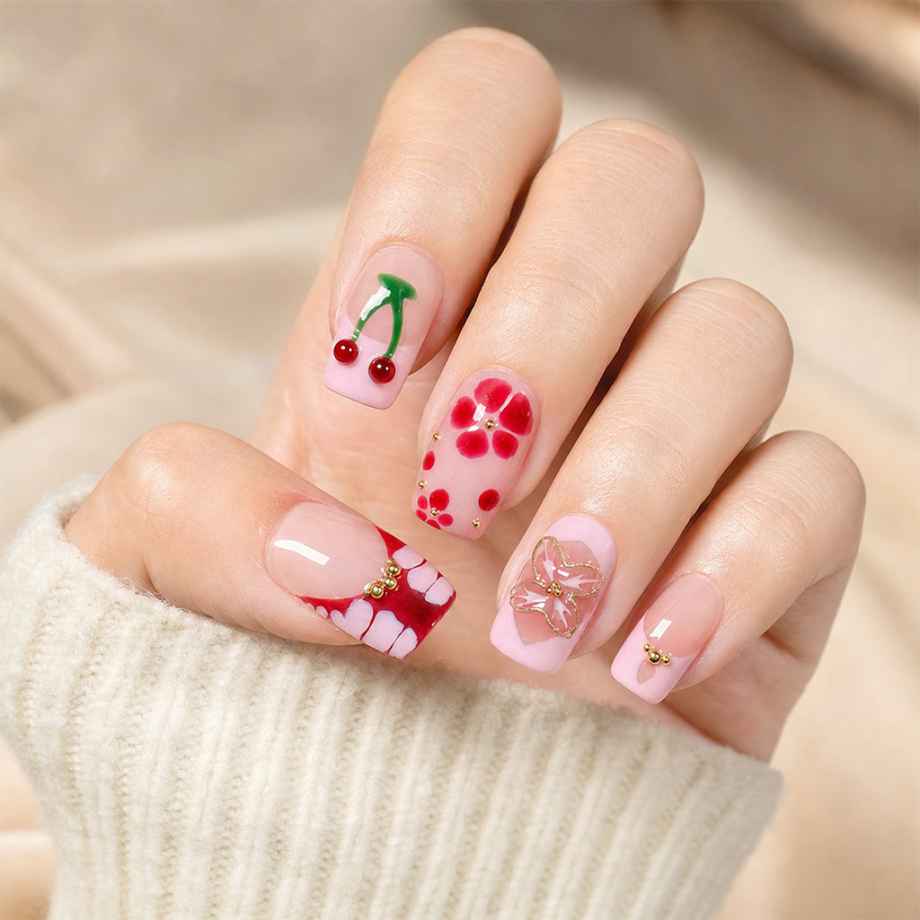 Cherry Bow Sweet Short Square - Model
