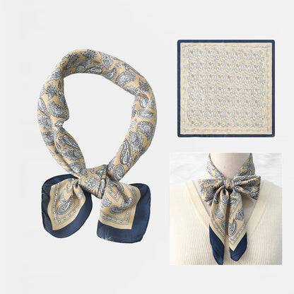 Beautiful Silk Scarves Yellow and White Paisley Silk Scarf