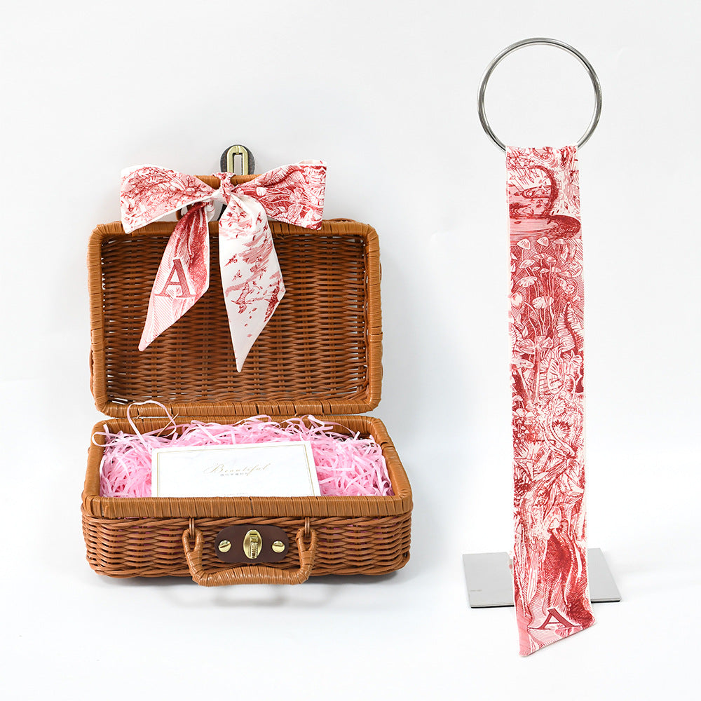 26 letter tarot card small ribbon scarf tied bag holiday gift box versatile headband decoration small scarf