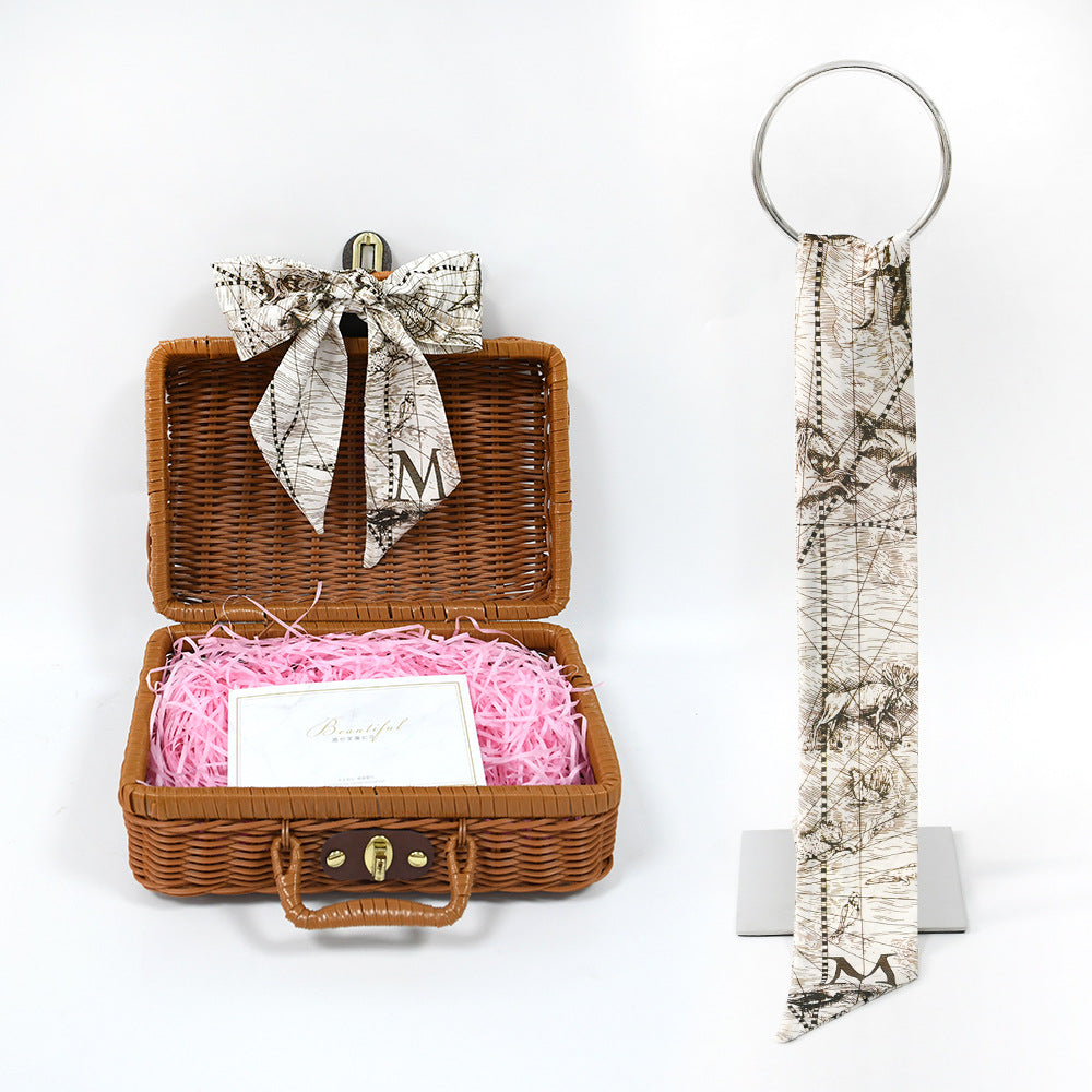 26 letter tarot card small ribbon scarf tied bag holiday gift box versatile headband decoration small scarf