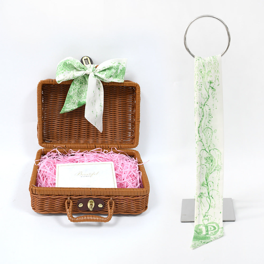 26 letter tarot card small ribbon scarf tied bag holiday gift box versatile headband decoration small scarf