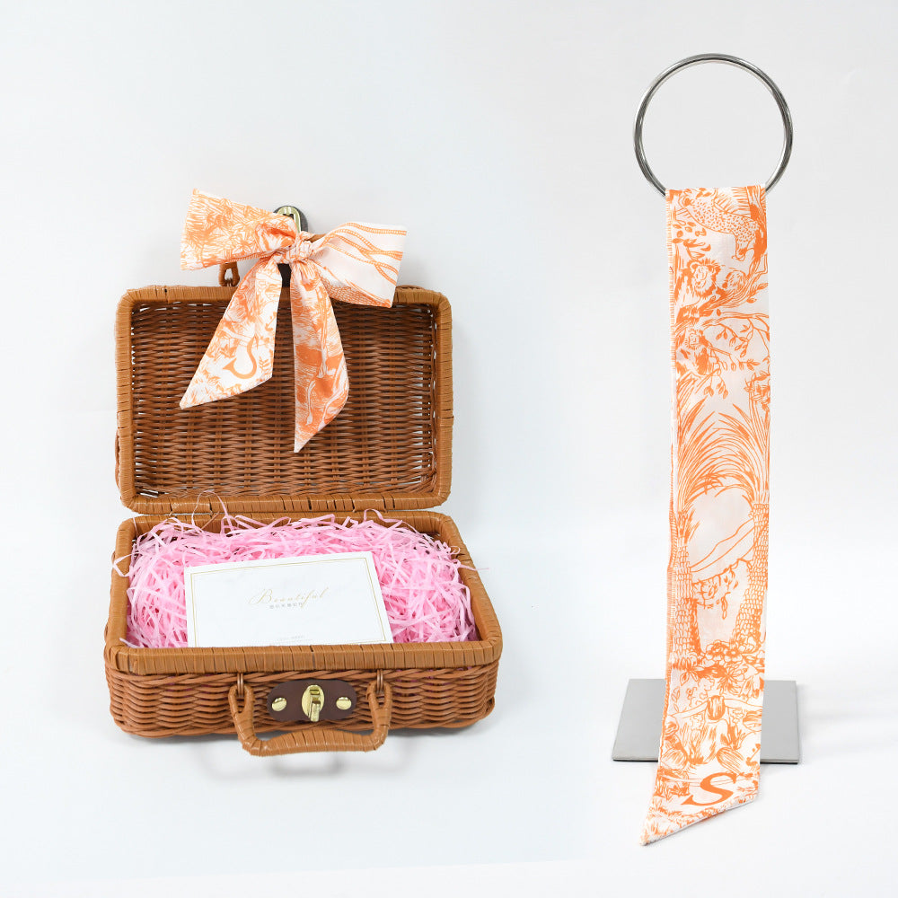 26 letter tarot card small ribbon scarf tied bag holiday gift box versatile headband decoration small scarf