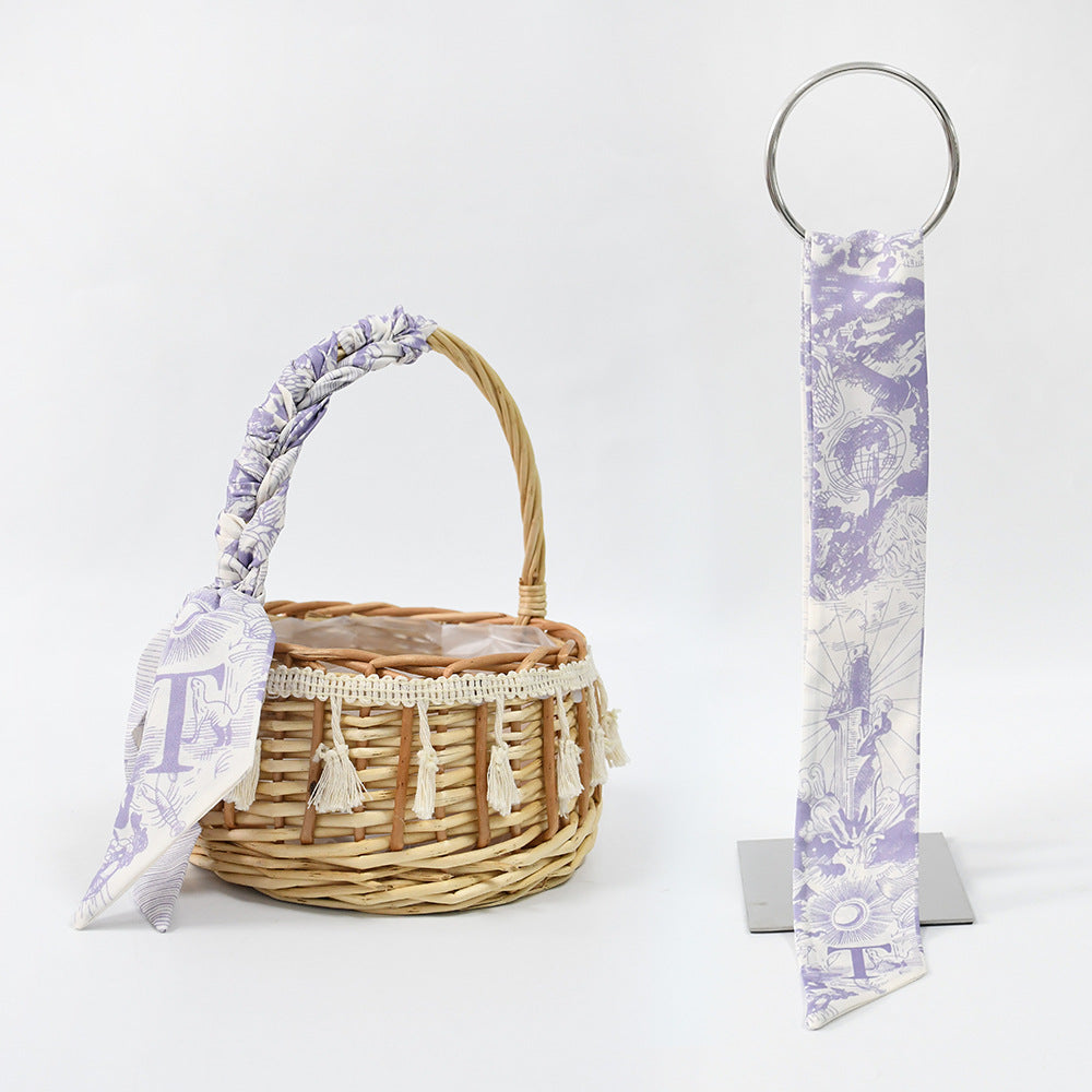 26 letter tarot card small ribbon scarf tied bag holiday gift box versatile headband decoration small scarf